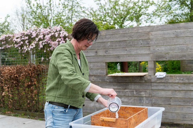 Siska Bos schept papier